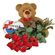red roses with teddy and chocolates. Papua New Guinea
